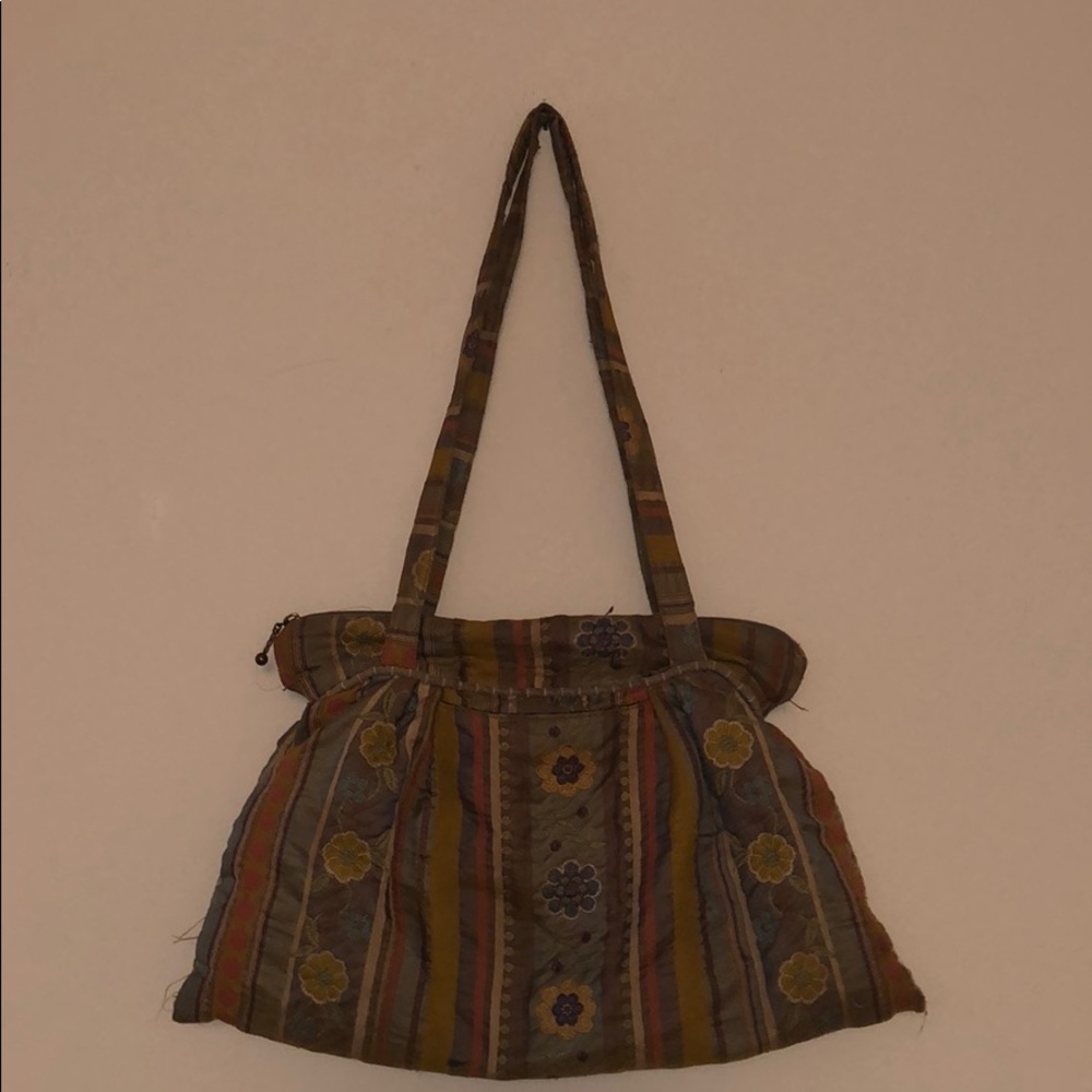 Boutique floral print shoulder bag